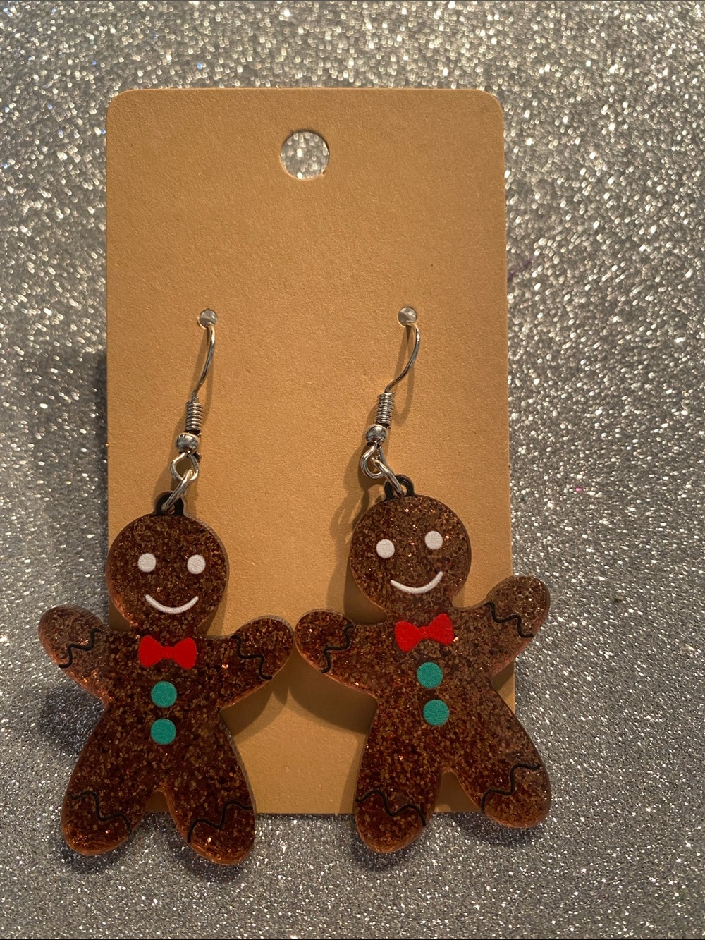 Gingerbread With Tie Earrings - Picture 2 of 3